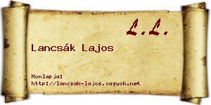 Lancsák Lajos névjegykártya
